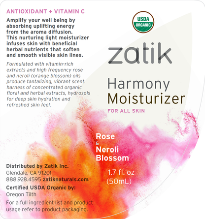 Harmony Moisturizer, Rose & Neroli Blossom + Vit C, 1.7 oz: Standard