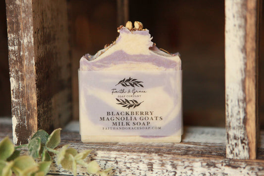 Blackberry Magnolia Goat Milk Cold Process Bar Soap 4.5oz.