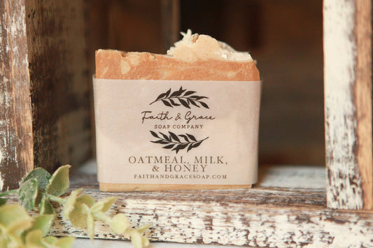 Oatmeal, Goats Milk & Honey Cold Process Bar Soap, 4.5 oz.