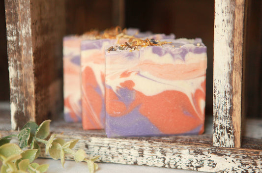 Lavender and Apricot Cold Process Bar Soap, 4.5 oz.